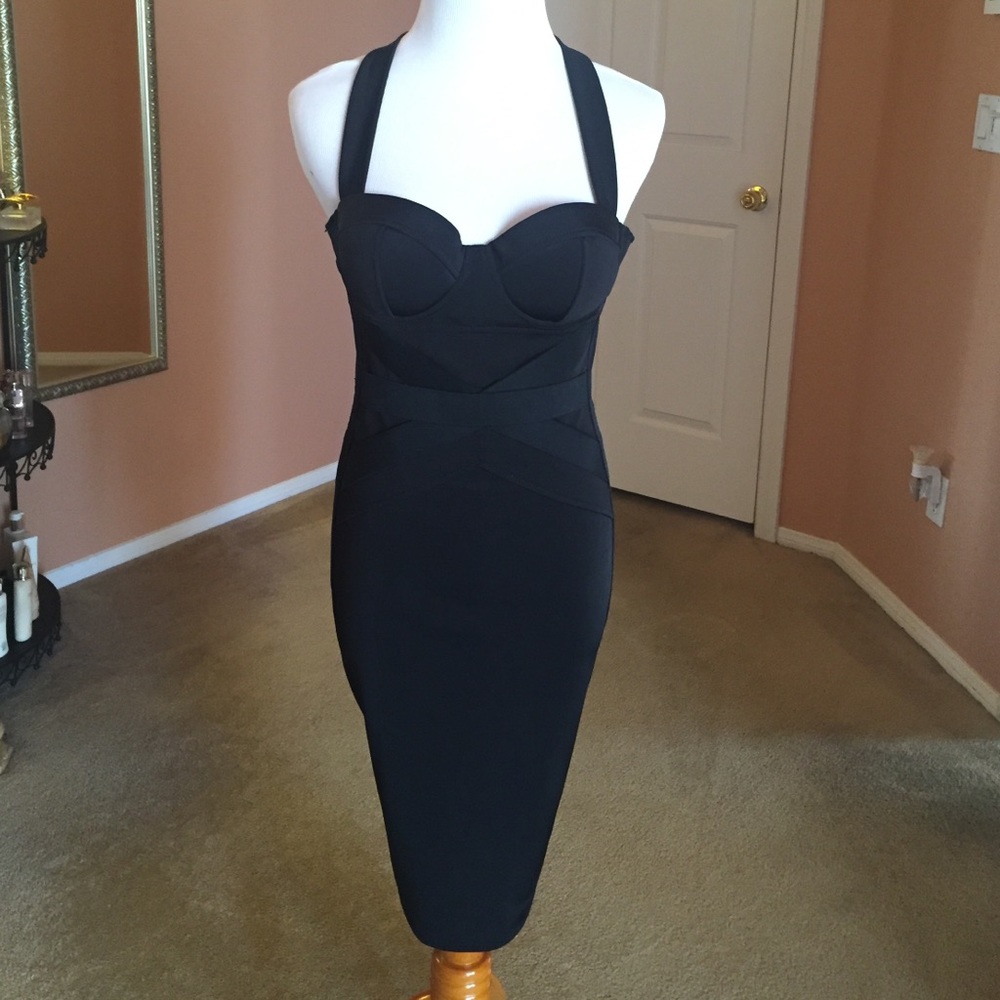 Guess by Marciano Black Midi Dress